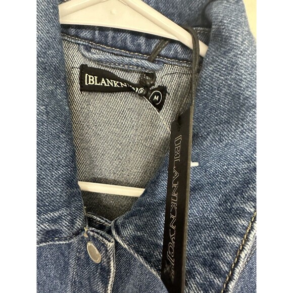 Blank NYC Denim Puff Sleeve Mini Dress Size M - Picture 2 of 4